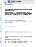 Cover page: Perceived Utility of Genomic Sequencing: Qualitative Analysis and Synthesis of a Conceptual Model to Inform Patient-Centered Instrument Development