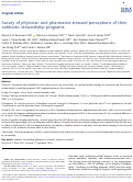 Cover page: Survey of physician and pharmacist steward perceptions of their antibiotic stewardship programs