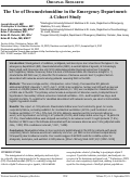 Cover page: The Use of Dexmedetomidine in the Emergency Department: A Cohort Study