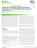 Cover page: Mathematical Modeling Unveils Optimization Strategies for Targeted Radionuclide Therapy of Blood Cancers.