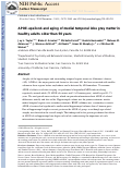 Cover page: APOE-epsilon4 and aging of medial temporal lobe gray matter in healthy adults older than 50 years