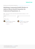 Cover page: Mobilizing Community Health Workers to Address Mental Health Disparities for Underserved Populations: A Systematic Review.