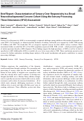 Cover page: Brief Report: Characterization of Sensory Over-Responsivity in a Broad Neurodevelopmental Concern Cohort Using the Sensory Processing Three Dimensions (SP3D) Assessment