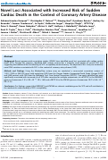 Cover page: Novel Loci Associated with Increased Risk of Sudden Cardiac Death in the Context of Coronary Artery Disease