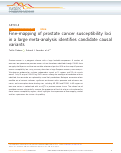 Cover page: Fine-mapping of prostate cancer susceptibility loci in a large meta-analysis identifies candidate causal variants