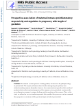 Cover page: Prospective association of maternal immune pro‐inflammatory responsivity and regulation in pregnancy with length of gestation