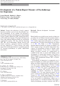 Cover page: Development of a Patient-Report Measure of Psychotherapy for Depression