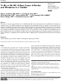 Cover page: To Be or No B2: A Rare Cause of Stridor and Weakness in a Toddler