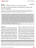 Cover page: Bi-allelic ATG4D variants are associated with a neurodevelopmental disorder characterized by speech and motor impairment