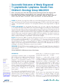 Cover page: Successful Outcomes of Newly Diagnosed T Lymphoblastic Lymphoma: Results From Children's Oncology Group AALL0434.