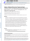 Cover page: Patterns of Maternal Distress from Pregnancy Through Childhood Predict Psychopathology During Early Adolescence.