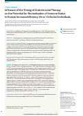 Cover page: Influence of the Timing of Antiretroviral Therapy on the Potential for Normalization of Immune Status in Human Immunodeficiency Virus 1–Infected Individuals