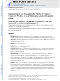 Cover page: Implementation and evaluation of a works-in-progress session to promote scholarship in an academic hospitalist group.