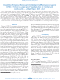 Cover page: Durability of Original Monovalent mRNA Vaccine Effectiveness Against COVID-19 Omicron-Associated Hospitalization in Children and Adolescents - United States, 2021-2023.