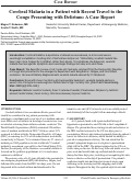 Cover page: Cerebral Malaria in a Patient with Recent Travel to the Congo Presenting with Delirium: A Case Report