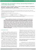 Cover page: Challenges and perspective of drug repurposing strategies in early phase clinical trials