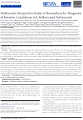 Cover page: Multicenter Prospective Study of Biomarkers for Diagnosis of Invasive Candidiasis in Children and Adolescents.