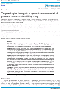 Cover page: Targeted alpha therapy in a systemic mouse model of prostate cancer - a feasibility study
