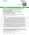 Cover page: Risk Factors for High Symptom Burden Three Months after Traumatic Brain Injury and Implications for Clinical Trial Design: A Transforming Research and Clinical Knowledge in Traumatic Brain Injury Study.