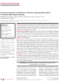 Cover page: Urinary parameters as predictors of primary hyperparathyroidism in patients with nephrolithiasis.