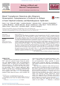 Cover page: Mixed T Lymphocyte Chimerism after Allogeneic Hematopoietic Transplantation Is Predictive for Relapse of&nbsp;Acute Myeloid Leukemia and Myelodysplastic Syndromes