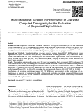 Cover page: Multi-Institutional Variation in Performance of Low-Dose Computed Tomography for the Evaluation of Suspected Nephrolithiasis.