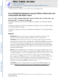 Cover page: Second malignant neoplasms among children, adolescents and young adults with Wilms tumor