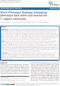 Cover page: Worm Phenotype Ontology: integrating phenotype data within and beyond the C. elegans community