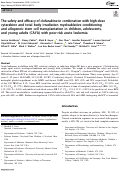 Cover page: The safety and efficacy of clofarabine in combination with high-dose cytarabine and total body irradiation myeloablative conditioning and allogeneic stem cell transplantation in children, adolescents, and young adults (CAYA) with poor-risk acute leukemia.