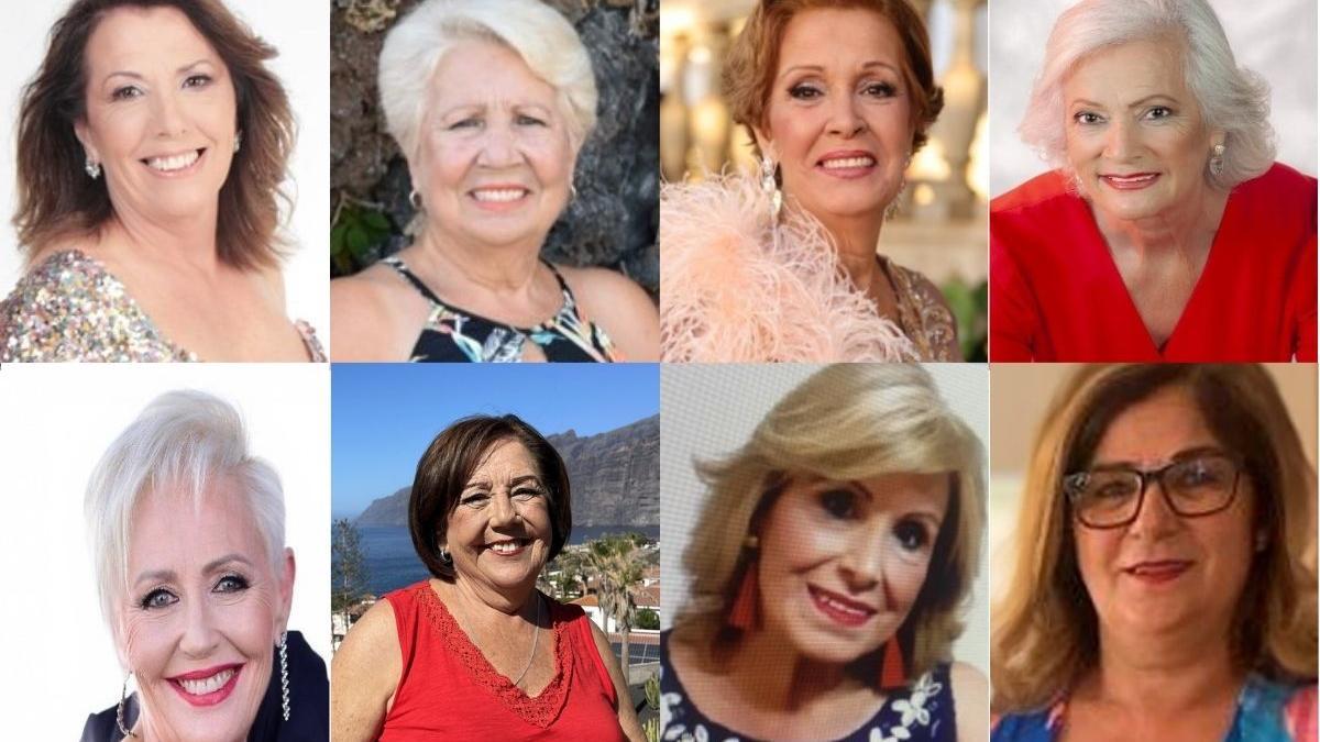 Estas son las ocho candidatas al título de reina de los mayores del Carnaval de Santa Cruz de Tenerife 2024.