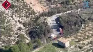 Grave accidente de un ciclista de 21 años en el descenso de Sa Creueta, en Castell de Castells