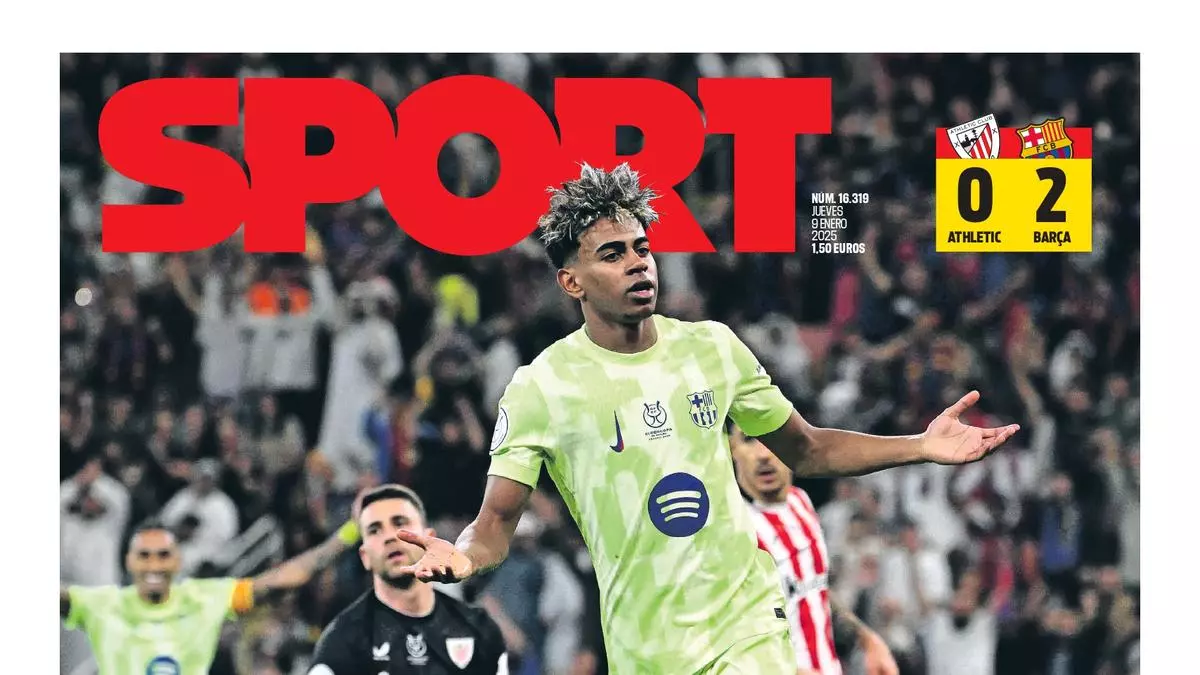 Esta es la portada SPORT de hoy, jueves 9 de enero 2025