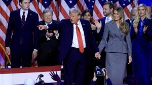 Donald Trump, este miércoles, durante su discurso tras despejarse su camino a la Casa Blanca.