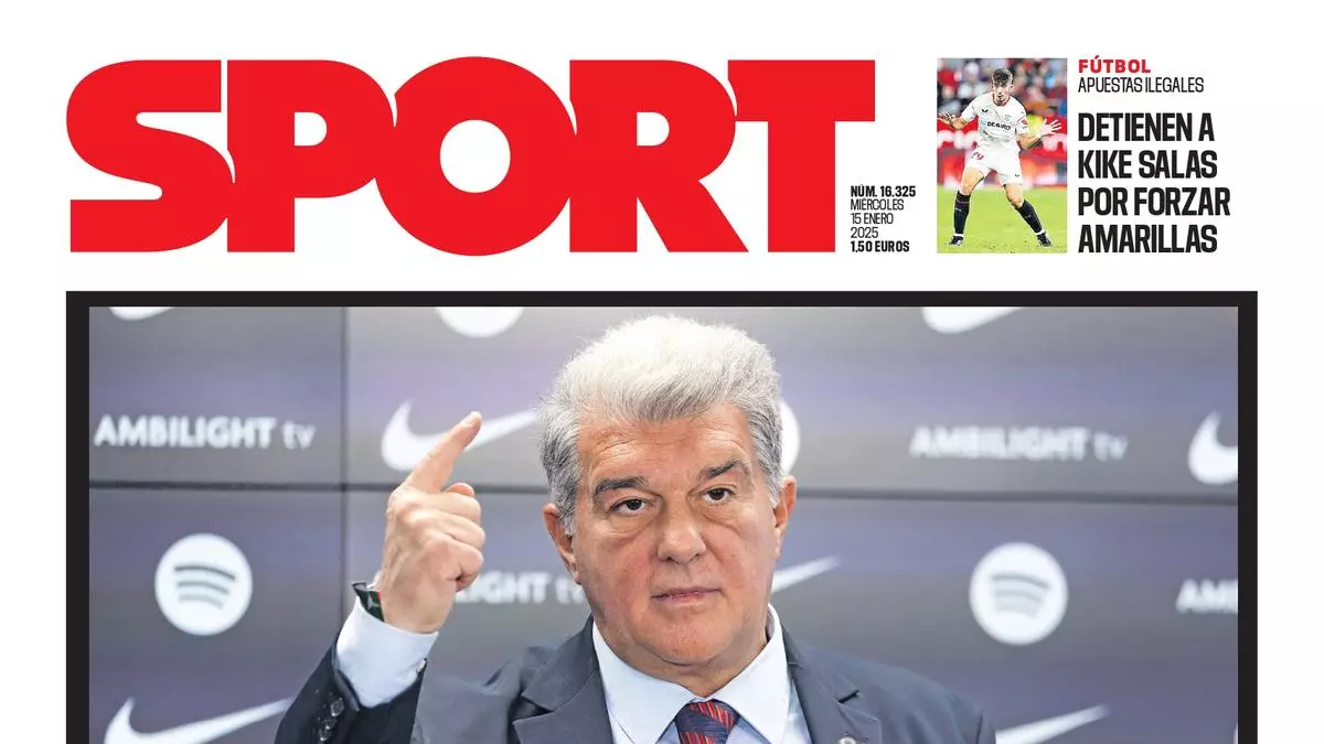 La portada SPORT de hoy, miércoles 15 de enero de 2025