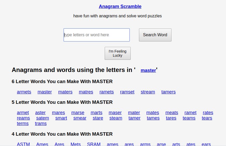 Anagram Scramble