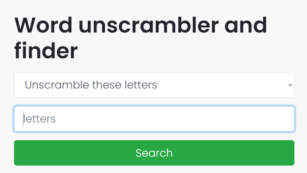 Unscrambled Words