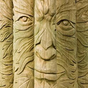 Hamsterley Forest green man sculpture