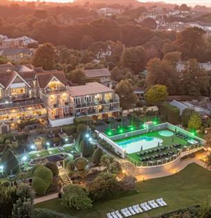 Aerial view of Luccombe Hall Hotel, Shanklin, Isle of Wight