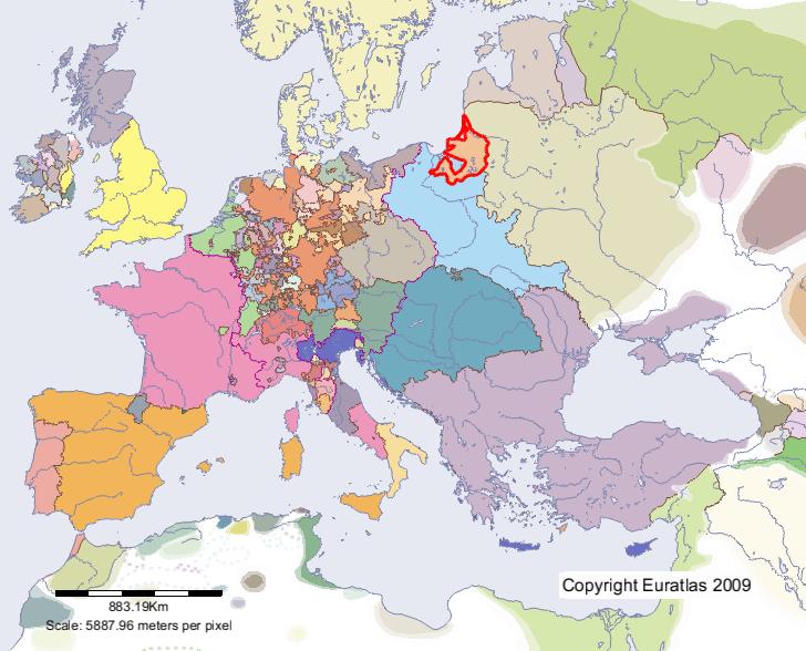 Euratlas Periodis Web - Map of Teutonic Prussia in Year 1500