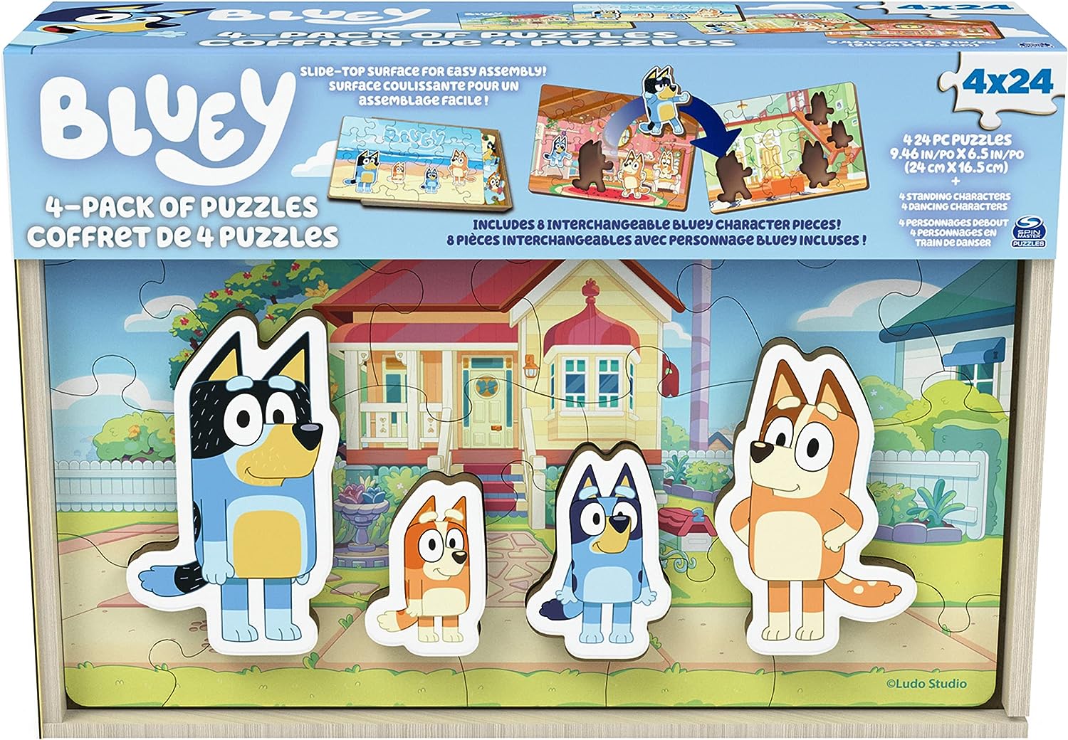 Bluey 4 Wood Puzzles w/ Piece | EurekaPuzzles