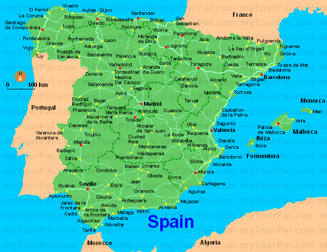 espagne carte geographique