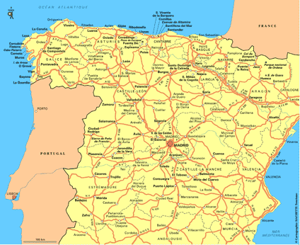 espagne carte geographique