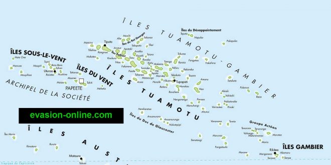 Polynésie Carte des îles