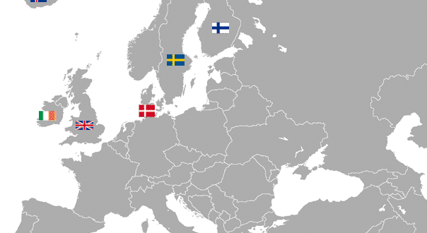 Carte Europe Nord