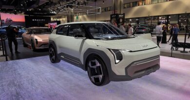 Kia EV3 at 2023 Los Angeles show.