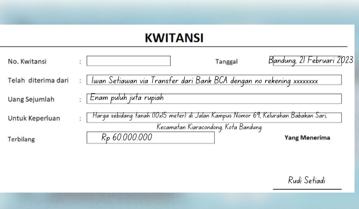 Download Contoh Kwitansi Pembayaran Word, XLS, dan PDF, Gratis