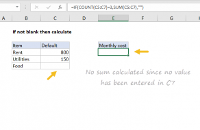 Excel formula: Only calculate if not blank