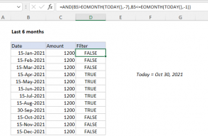 Excel formula: Last n months