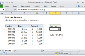 Excel formula: Last row number in range