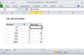 Excel formula: nth root of number